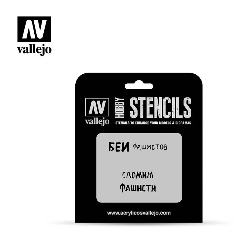 Vallejo ST-AFV004 1/35 Soviet Slogans WWII Num. 1 Stencil - Image 2