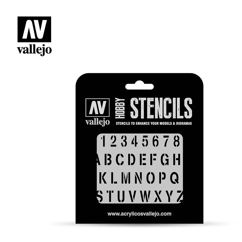 Vallejo ST-LET002 1/35 Stamp Font Stencil - Image 2