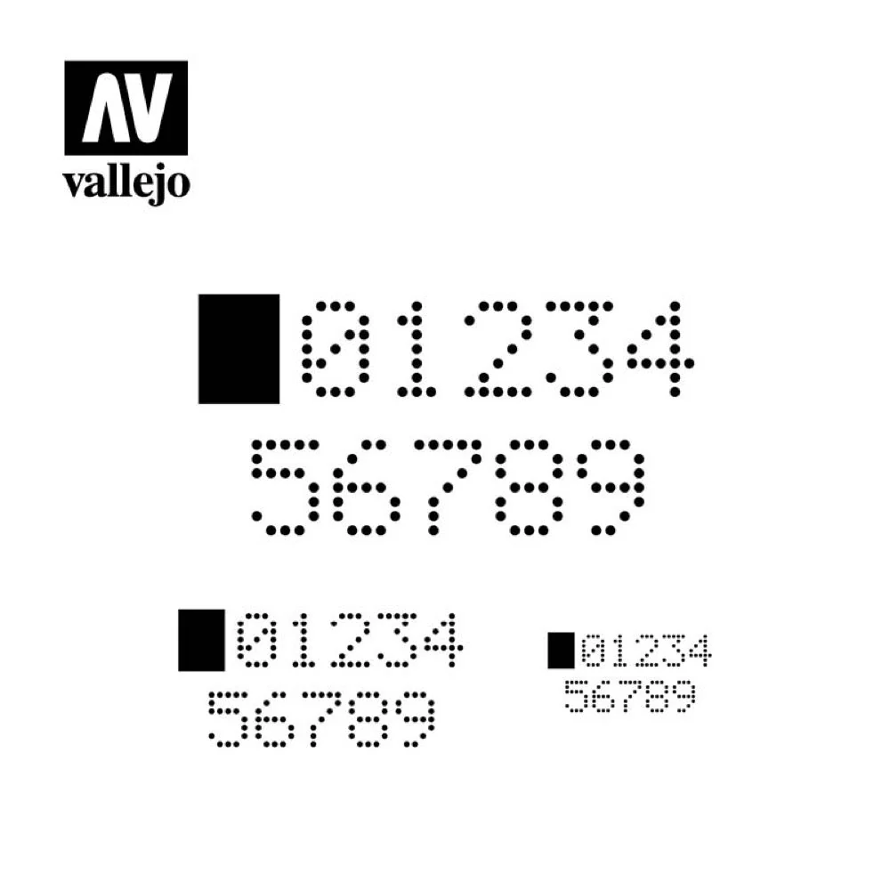 Vallejo ST-SF004 Digital Numbers Stencil - Image 2