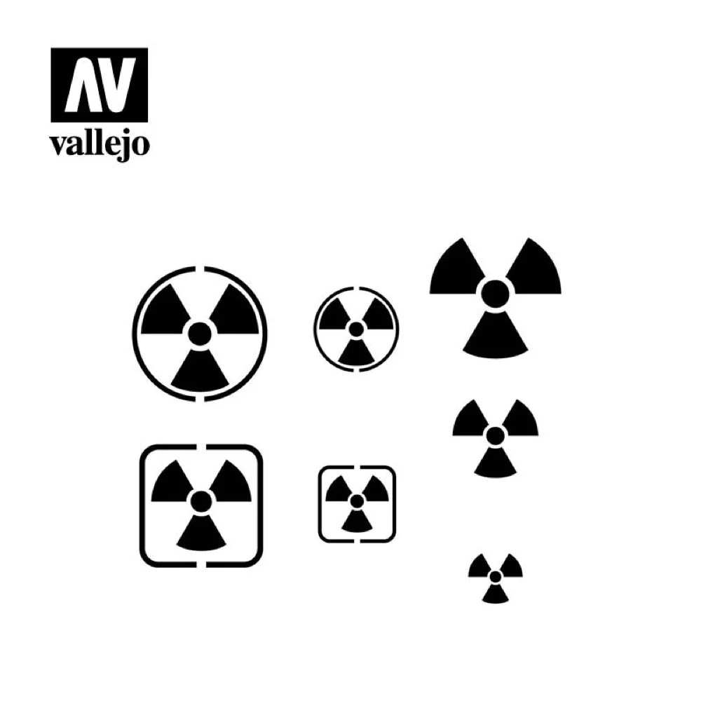 Vallejo ST-SF005 Radioactivity Signs Stencil - Image 2