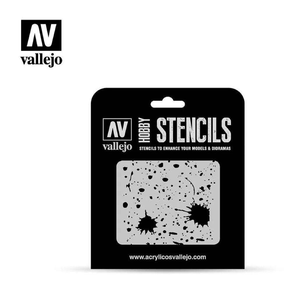 Vallejo ST-TX003 1/35 Splash and Stains Stencil
