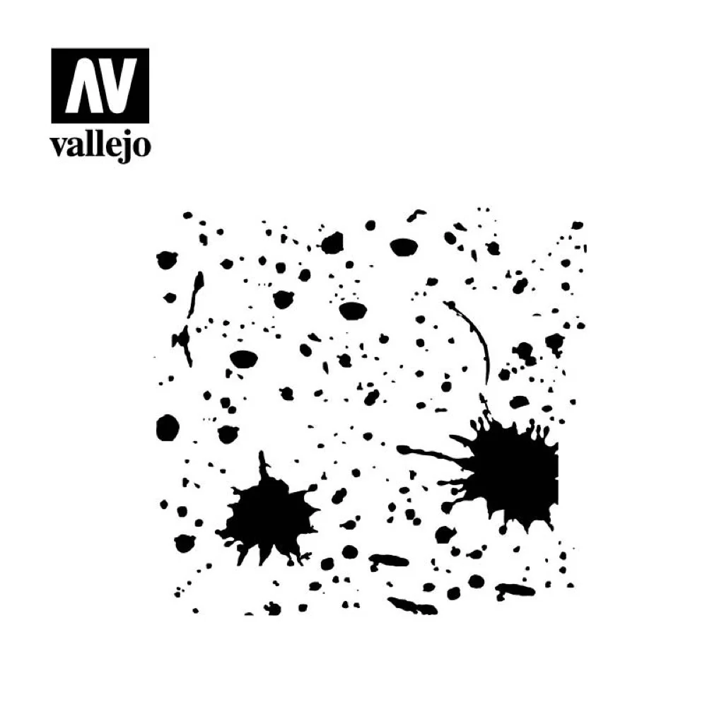 Vallejo ST-TX003 1/35 Splash and Stains Stencil - Image 2