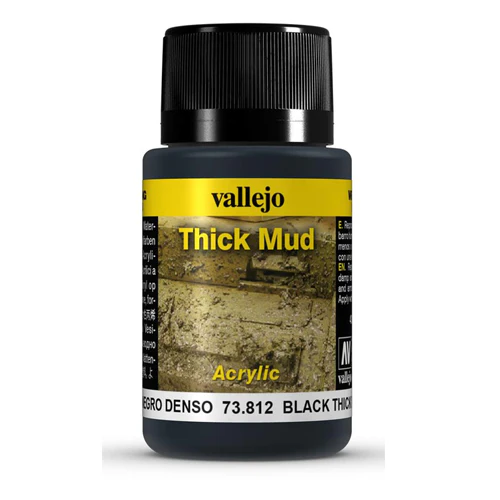 Vallejo 73812 Weathering Effects Black Thick Mud 40ml