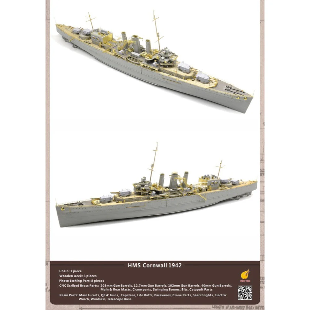 Very Fire VF350024 1/350 HMS Cornwall 1942 Deatil up set For Trumpeter 05353 - Image 8