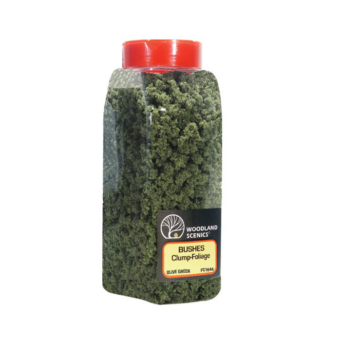 Woodland Scenics FC1644 Bushes Olive Green Shaker 32oz