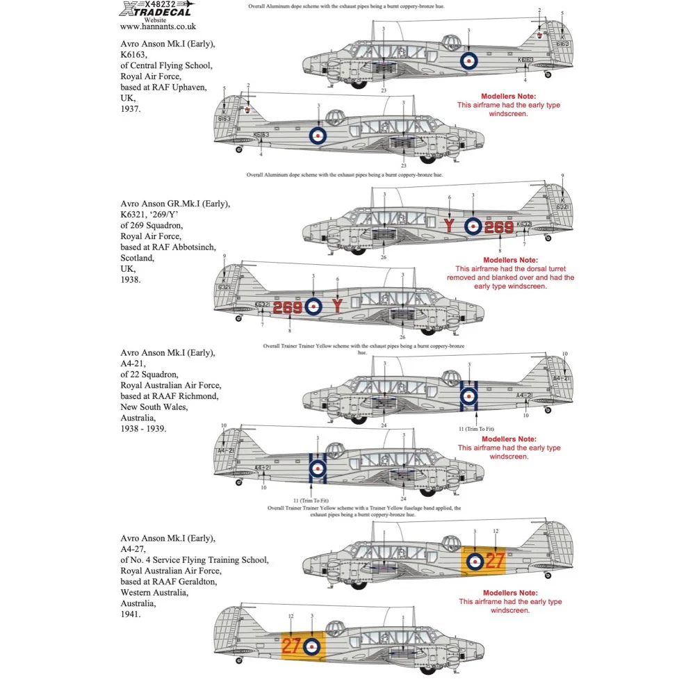 Xtradecal 48232 1/48 Avro Anson Mk.I Part 2 RAAF - Image 4