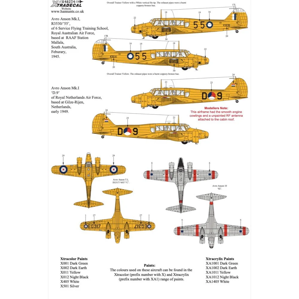 Xtradecal 48234 Avro Anson Mk.I RAAF Part 4 - Image 5